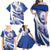 Honduras Family Matching Off Shoulder Maxi Dress and Hawaiian Shirt Coat of Arms Orchid Navy Blue - Wonder Print Shop