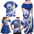 Honduras Family Matching Off Shoulder Maxi Dress and Hawaiian Shirt Coat of Arms Orchid Navy Blue - Wonder Print Shop