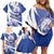 Honduras Family Matching Off Shoulder Short Dress and Hawaiian Shirt Coat of Arms Orchid Navy Blue - Wonder Print Shop