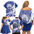 Honduras Family Matching Off Shoulder Short Dress and Hawaiian Shirt Coat of Arms Orchid Navy Blue - Wonder Print Shop