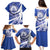 Honduras Family Matching Puletasi and Hawaiian Shirt Coat of Arms Orchid Navy Blue - Wonder Print Shop