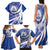 Honduras Family Matching Tank Maxi Dress and Hawaiian Shirt Coat of Arms Orchid Navy Blue - Wonder Print Shop