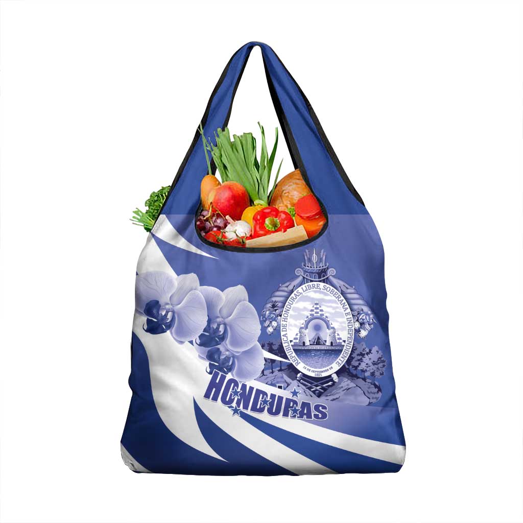 Honduras Grocery Bag Coat of Arms Orchid Navy Blue