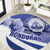 Honduras Round Carpet Coat of Arms Orchid Navy Blue