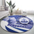 Honduras Round Carpet Coat of Arms Orchid Navy Blue