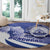 Honduras Round Carpet Coat of Arms Orchid Navy Blue