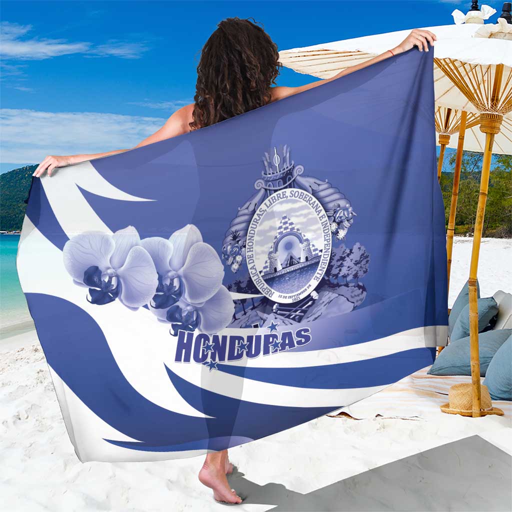 Honduras Sarong Coat of Arms Orchid Navy Blue - Wonder Print Shop