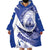 Honduras Wearable Blanket Hoodie Coat of Arms Orchid Navy Blue - Wonder Print Shop