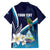 Nicaragua Independence Day Family Matching Off The Shoulder Long Sleeve Dress and Hawaiian Shirt Motmot Plumeria Floral - Wonder Print Shop