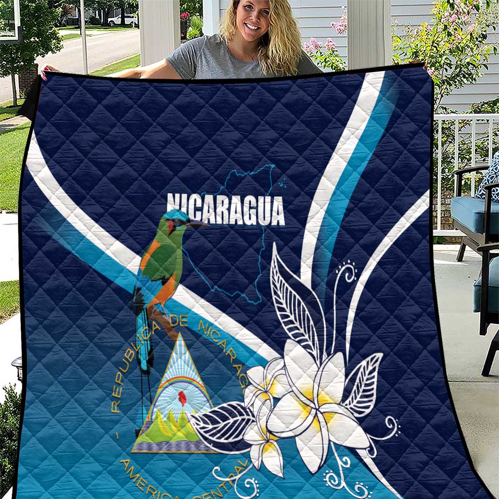 Nicaragua Independence Day Quilt Motmot Plumeria Floral