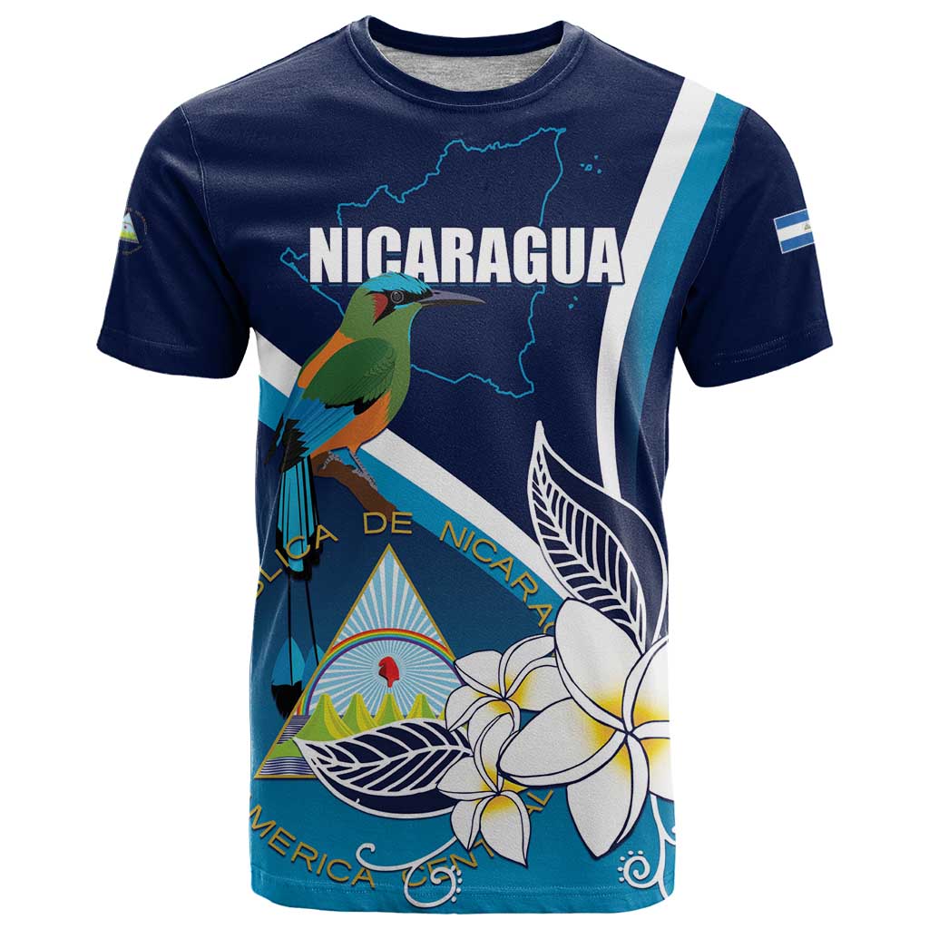 Nicaragua Independence Day T Shirt Motmot Plumeria Floral