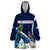 Nicaragua Independence Day Wearable Blanket Hoodie Motmot Plumeria Floral - Wonder Print Shop
