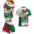 Mexico Independence Day Couples Matching Mermaid Dress and Hawaiian Shirt Dahlia Flower Aztec Pattern