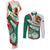 Mexico Independence Day Couples Matching Tank Maxi Dress and Long Sleeve Button Shirt Dahlia Flower Aztec Pattern