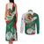 Mexico Independence Day Couples Matching Tank Maxi Dress and Long Sleeve Button Shirt Dahlia Flower Aztec Pattern