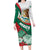 Mexico Independence Day Family Matching Long Sleeve Bodycon Dress and Hawaiian Shirt Dahlia Flower Aztec Pattern