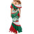 Mexico Independence Day Family Matching Mermaid Dress and Hawaiian Shirt Dahlia Flower Aztec Pattern