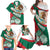 Mexico Independence Day Family Matching Off Shoulder Maxi Dress and Hawaiian Shirt Dahlia Flower Aztec Pattern