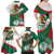 Mexico Independence Day Family Matching Off Shoulder Maxi Dress and Hawaiian Shirt Dahlia Flower Aztec Pattern