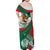 Mexico Independence Day Family Matching Off Shoulder Maxi Dress and Hawaiian Shirt Dahlia Flower Aztec Pattern