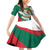 Mexico Independence Day Family Matching Off Shoulder Short Dress and Hawaiian Shirt Dahlia Flower Aztec Pattern