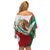 Mexico Independence Day Family Matching Off Shoulder Short Dress and Hawaiian Shirt Dahlia Flower Aztec Pattern