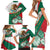 Mexico Independence Day Family Matching Short Sleeve Bodycon Dress and Hawaiian Shirt Dahlia Flower Aztec Pattern