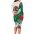 Mexico Independence Day Long Sleeve Bodycon Dress Dahlia Flower Aztec Pattern