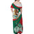 Mexico Independence Day Off Shoulder Maxi Dress Dahlia Flower Aztec Pattern