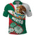 Mexico Independence Day Polo Shirt Dahlia Flower Aztec Pattern