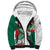 Mexico Independence Day Sherpa Hoodie Dahlia Flower Aztec Pattern