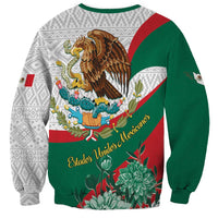 Unisex Mexico-themed sweatshirt back with eagle, cactus, flowers, and 'Estados Unidos Mexicanos'