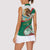 Mexico Independence Day Women Sleeveless Polo Shirt Dahlia Flower Aztec Pattern