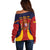 Spain Football Off Shoulder Sweater La Roja 2024 Sporty Style - Wonder Print Shop