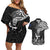 New Zealand Silver Fern Rugby Couples Matching Off Shoulder Short Dress and Hawaiian Shirt Maori Tiki Player With Ta Moko Tribal - Wonder Print Shop