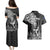 New Zealand Silver Fern Rugby Couples Matching Puletasi Dress and Hawaiian Shirt Maori Tiki Player With Ta Moko Tribal - Wonder Print Shop