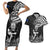 New Zealand Silver Fern Rugby Couples Matching Short Sleeve Bodycon Dress and Hawaiian Shirt Maori Tiki Player With Ta Moko Tribal - Wonder Print Shop