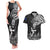 New Zealand Silver Fern Rugby Couples Matching Tank Maxi Dress and Hawaiian Shirt Maori Tiki Player With Ta Moko Tribal - Wonder Print Shop