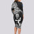 New Zealand Silver Fern Rugby Long Sleeve Bodycon Dress Maori Tiki Player With Ta Moko Tribal - Wonder Print Shop