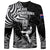 New Zealand Silver Fern Rugby Long Sleeve Shirt Maori Tiki Player With Ta Moko Tribal - Wonder Print Shop