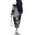 New Zealand Silver Fern Rugby Off The Shoulder Long Sleeve Dress Maori Tiki Player With Ta Moko Tribal - Wonder Print Shop