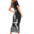 New Zealand Silver Fern Rugby Short Sleeve Bodycon Dress Maori Tiki Player With Ta Moko Tribal - Wonder Print Shop