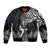 New Zealand Silver Fern Rugby Sleeve Zip Bomber Jacket Maori Tiki Player With Ta Moko Tribal - Wonder Print Shop