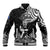 Custom New Zealand Silver Fern Rugby Baseball Jacket Maori Tiki Player With Ta Moko Tribal - Wonder Print Shop