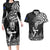 Custom New Zealand Silver Fern Rugby Couples Matching Long Sleeve Bodycon Dress and Hawaiian Shirt Maori Tiki Player With Ta Moko Tribal - Wonder Print Shop