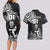 Custom New Zealand Silver Fern Rugby Couples Matching Long Sleeve Bodycon Dress and Hawaiian Shirt Maori Tiki Player With Ta Moko Tribal - Wonder Print Shop