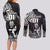 Custom New Zealand Silver Fern Rugby Couples Matching Long Sleeve Bodycon Dress and Long Sleeve Button Shirts Maori Tiki Player With Ta Moko Tribal - Wonder Print Shop