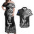 Custom New Zealand Silver Fern Rugby Couples Matching Off Shoulder Maxi Dress and Hawaiian Shirt Maori Tiki Player With Ta Moko Tribal - Wonder Print Shop