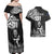 Custom New Zealand Silver Fern Rugby Couples Matching Off Shoulder Maxi Dress and Hawaiian Shirt Maori Tiki Player With Ta Moko Tribal - Wonder Print Shop