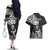 Custom New Zealand Silver Fern Rugby Couples Matching Off The Shoulder Long Sleeve Dress and Hawaiian Shirt Maori Tiki Player With Ta Moko Tribal - Wonder Print Shop